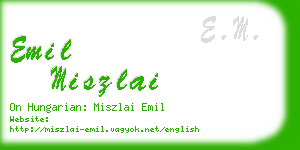 emil miszlai business card